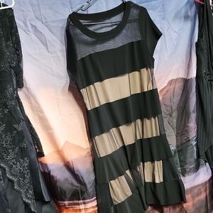 Colleen Lopez Elegant Black and Tan Dress 1x